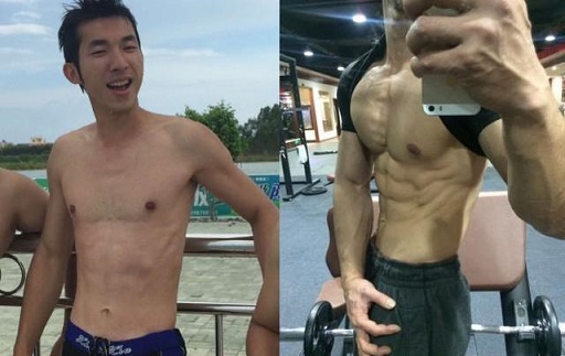 瘦子练肌肉 瘦子健身前后对比